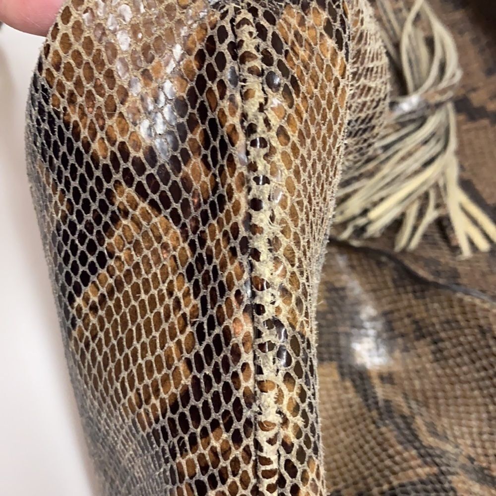 G.I.L.I. Milano Snake Print Leather Hobo Bag C9 - Picture 13 of 16